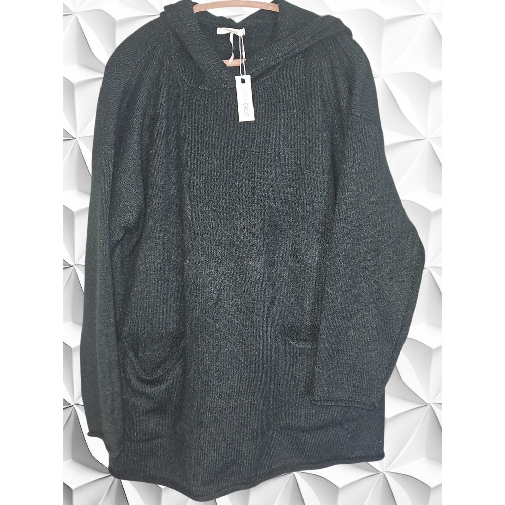 Stitchdrop Pine Green Knit Pullover Hoodie Sweater Womens Medium NWT 2138071